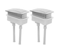 2 Pièces Bouton Tige Allongée de Chasse D'eau Double Rectangulaire | Plastique, Installation Facile, Compatible Plupart des Tailles de Réservoir, Surface Texturée, 65x35mm