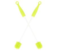 2 Pièces Brosse à Biberons à Long Manche pour Nettoyage Profond des | Poils Souples, Poignée Ergonomique en Tpr et PP, Anneau Suspendu, Séchage Rapide, Vert Clair