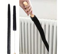2 pièces Brosse de nettoyage de radiateur multifonction à long manche, brosse de nettoyage de conduit de sèche-linge, kit de nettoyage de conduit de sèche-linge en acier inoxydable, brosse à peluches 