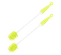 2 Pièces Brosse de Nettoyage pour Biberon à Long Manche pour Bouteilles | Poils Souples, Poignée Ergonomique en PP et Tpr, Anneau Suspendu, Rinçage Rapide