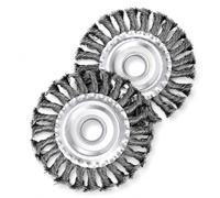 2 Pièces Brosse Métallique Ronde, Brosse Circulaire en Acier Tressé pour Meuleuse d'Angle et Perceuse, Nettoyage du Métal, Rouille, Peinture et Ébavurage