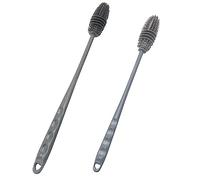 2 pièces Brosses de Nettoyage en Silicone,Goupillon des Bouteilles Ultra Longue,Brosse de Nettoyage de Bouteille,pour Bouteille étroite Bière, vin, Kombucha, Décanteur, Bouteilles d'eau, Thermos