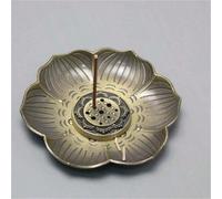 2 pièces Brûleur/Porte-encens vintage lotus, design élégant et compact, convient pour le salon, la chambre à coucher et autres espaces Taille Unique,2 plaques à encens Fleur de Prunier,Bronze-Or roula
