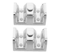 2 Pièces Butée Coulissante Anti-collision, pour Porte Verre | Bloc Guide Mural Argenté, Plastique 4,80x3,00x2,40cm, Trou 4mm, Salle Humide