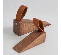2 pièces Butoir de porte en bois massif de haute qualité, butoir de porte en bois massif de style nordique de luxe léger, cale de porte anti-fermeture créative surélevée, butoir de porte mobile en boi