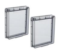 2 Pièces Cache-interrupteur Étanche Adhésif 86 Type Noir | Plastique, Pose sans Outil, Protection L’humidité, Usage Intérieur et Patios, Design Discret Moderne