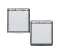 2 Pièces Cache-interrupteur Étanche Adhésif Type 86 Noir | Plastique, Protection L’eau et L’humidité, Usage Extérieur, pour Prises et Interrupteurs