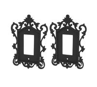 2 Pièces Cache-prise Décoratif Gothique Noir, Plaque Murale | Plastique Poli, Compatible Plusieurs Types D’interrupteurs, Pose Facile, Masque les Imperfections Murales
