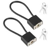 2 Pièces Cadenas à Câble avec Clés, Serrure à Câble avec adenas Renforcé à Long Crochet avec 3 Clés, Verrou à Câble Métallique Malléable, pour Valise, Portail, Vélo, Salle de Sport