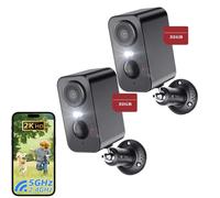 2 pièces caméra de surveillance extérieure 2,4 GHz WLAN extérieur, vision nocturne couleur, détection de mouvement, audio 2 voies 32GB