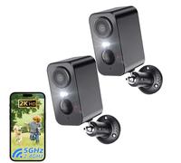 2 pièces caméra de surveillance extérieure 2,4 GHz WLAN extérieur, vision nocturne couleur, détection de mouvement, audio 2 voies