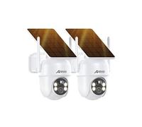 ANRAN 2 pièces caméra de surveillance solaire WIFI sans fil, Détection de mouvement PIR, Q4 G