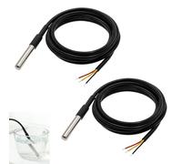 2 Pièces Capteur Température pour DS18B20 Étanche, Sonde Température Numérique 1m, -55 à +125°C Câble Waterproof 3 Fils Compatible avec Raspberry Pi Microcontrôleur, pour Intérieures Extérieures