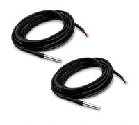 2 Pièces Capteurs Température Compatibles avec DS18B20, Câble 5 m | Sonde en Acier Inoxydable, Précision ±0,5°C, Compatible avec Arduino, Raspberry Pi et Shelly, pour Projets DIY