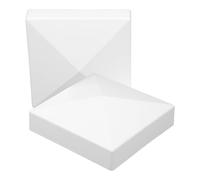 2 Pièces Capuchon de Poteau de Clôture Tour Style Blanc Abs 5 | Installation Rapide, Usage Intérieur et Extérieur, Protège les Montants, pour Lampadaire et Pieu de Quai