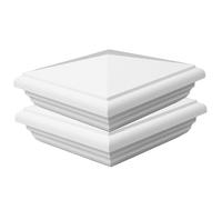 2 Pièces Capuchons de Poteau Pyramidaux en PVC Blanc 6x6