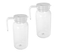 2 Pièces Carafe à Eau en Plastique 1 L avec Couvercle | 1000 Ml, Usage Maison et Pique-niques, Fermeture Étanche, Légère, Polyvalente pour Boissons Froides ou Chaudes