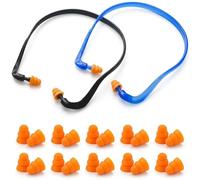 2 Pièces Casque Anti Bruit Bandeau Réutilisables Avec Emboutie Auditives | Dix Paires Inclues, Pour Concert Et Travaux, Léger Confortable, Pliable, Réglable, Noir, Set