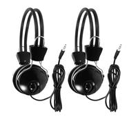 2 Pièces Casque Filaire pour Détecteur de Métaux, Anti-bruit, Noir | Compatible, Arceau Réglable, Plastique, Branchement Direct, pour Site Survey et Sites Archéologiques