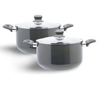 2 pièces Casserole « Rom » sans PFAS 20 cm Set de casseroles en aluminium Casseroles Couvercles Set de casseroles 2x