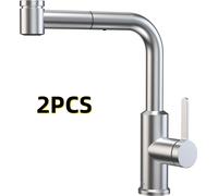 2 PIÈCES CECIPA robinet de cuisine extractible， robinet de cuisine mitigeur d'évier à 360 ° pivotant