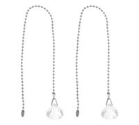 2 pièces Chaînette de Ventilateur de Plafond en Acrylique à Boule cristal | Rallonge de Chaîne, Remplacement Facile, pour Chaînes de Commande au Plafond, Chambres et Hauts Plafonds