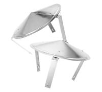 2 Pièces Chapeau de Cheminée Rond Argenté en Acier Inoxydable, | Toit Extérieur, Protège Conduit et Foyer, Bloque Neige et Pluie, Finition Moderne, Usage sur Cheminée