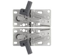 2 Pièces Charnière Invisible, Acier Laminé à Froid, Argenté | Fermeture Douce à Ressort, Angle D’ouverture 45°, pour Sous-évier et Rangement Atelier