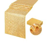 2 Pièces Chemin de Table Gold Paillette pour Noël Anniversaire Décoration
