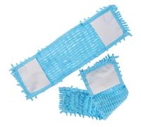 2 Pièces Chiffon de Remplacement pour Balai Plat en Chenille, Bleu | Absorption D'eau, Nettoyage Doux, Ne Raye Pas le Sol, Maison Coins