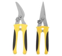 2 Pièces Cisaille à Tôle, Poignées Antidérapantes Bicolores | Coupe Précise, Format Portable, Tête Courbe et Droite, pour Câbles, Goulottes, Jardin et Atelier