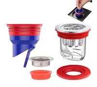 2 Pièces Clapet Anti Odeur Douche WISIRENT, 33-52mm Clapet Anti Odeur Douche Bouchon Siphon de Sol de Douche, Bouchon Anti Odeur Machine a Laver Noyau de Drain de Sol Déodorant pour Cuisines