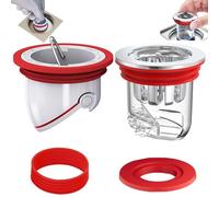2 Pièces Clapet Anti Odeur Douche WISIRENT, 35-52mm Bouchon Anti Odeur Douche, 33-39mm Siphon de Sol de Salle de Bain, Siphon de Sol de Douche Anti-Odeur Drain de Sol Douche pour Cuisines