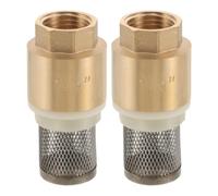 2 Pièces Clapet Anti-retour de Pied 1/2 Pouce en Laiton, à Ressort | Filetage Interne, Filtre Intégré, pour Pompe à Eau et Relevage, Irrigation Jardin, Puits Ruraux, Or