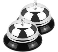 2 Pièces Cloche à Dîner Métal Rétro, Sonnette Manuelle | Son Clair et Rapide, Format Compact, pour Comptoirs D’accueil, Tables de Déjeuner, Personnel