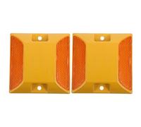 2 Pièces Clou de Route en Plastique Jaune Réfléchissant | Marqueur de Chaussée Haute Visibilité, pour Allée et Terrasse, Aide Véhicules et Piétons, Usage Routier