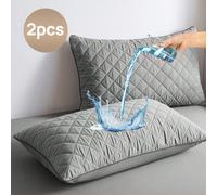 2 pièces CloudCozy 100% imperméable, anti-salissures, anti-huile, avec une fermeture éclair matelassée. Protège-oreiller doux et respirant sans peluches. Taie d'oreiller imperméable, sans odeur, sans 
