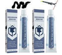 2 Pièces Colle Isolante Liquide,50ML Caoutchouc Liquide Noir,Séchage Rapide et Imperméable,Revêtement Isolant pour Câbles,Convient à Tous les Types de Câbles et Électroniques,Gel Étanche Electrique