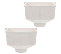 2 Pièces Collecteur D’eau de Pluie pour Gouttière PVC Blanc | Raccord sans Soudure, Contrôle des Débordements, pour Jardin et Chantiers Neufs, Plastique Résistant aux Intempéries