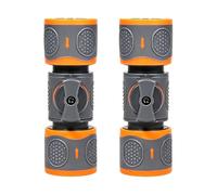 2 Pièces Connecteurs de Tuyau à Double Connexion Rapide, Raccord Gardena avec Robinet D'arrêt, Connexion Étanche pour Tuyau 1/2 Pouce pour Tuyau D'arrosage de Voiture Cuisine Buanderie et Nettoyage