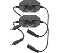 2 Pièces Contrôleur de Luminosité LED, Variateur à Bouton Noël | Commande Rotative Portable, Boîtier Plastique Noir, Circuit Unique Dc 12-24 V, Connecteurs 5,5x2,1mm, Ip65