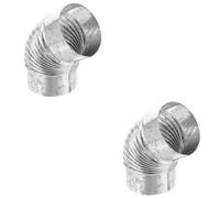 2 Pièces Coude de Conduit de Cheminée 45 Degrés, Standard | Raccord Spiralé, Améliore le Flux D’air, Routage Angulaire des Fumées, pour Poêle à Bois et Tubage