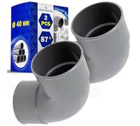 2 Pièces Coude PVC 40 mm de Diamètre D'évacuation avec Angle de 87° | Garantie de 10 Ans - MONTERAL