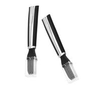 2 Pièces Coupe-oignon Vert en Acier Inoxydable Noir, Multi-lames | Couvercle Protecteur, Poignée Antidérapante, Usage Maison et Préparation Repas, Facile à Nettoyer