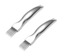 2 Pièces Coupe-oignons, Manche Ergonomique Antidérapant | Lame Tranchante, Design Créatif, pour Concombre et Carottes, la Cuisine et Préparation Barbecue, Finition Argenté
