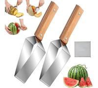 2 Pièces Coupe Pasteque,Coupe Pastèque En Acier Inoxydable,Coupe Tranche De Pastèque,Gadget Cuisine Trancheuse Fruits,Outil de Découpe Portable pour les Papaye,Cantaloup, Fruit Du Dragon