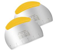 2 pièces coupe pate en acier inoxydable, avec graduation spatule patisserie, spatule à pâte, racloir, adapté aux gâteaux, pizzas, outils de pâtisserie (16 * 11,4 cm).
