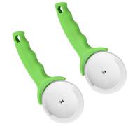 2 Pièces Coupe-pizza à Roue Unique en Acier Inoxydable Vert | Protection de Lame, Coupe Uniforme, Surface Lisse, Usage Maison, Pizzeria, Vacances