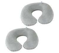 2 Pièces Coussin de Voyage, Repose Tete Gonflable Coussins pour la Nuque en Forme de U Portable, Oreiller de Voyage Gonflable Pliable, Confortable et Léger, Idéal pour Avion, Voiture et Bureau