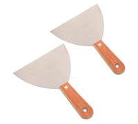 2 Pièces Couteau à Enduire pour Plaques de Plâtre, Lame Courbe, Manche | Acier Épaissi, Épouse les Angles Muraux, sans Rayures ni Irrégularités, Outil Polyvalent pour Réparations